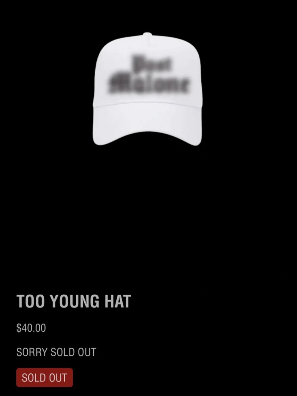 POST MALONE Too Young Hat